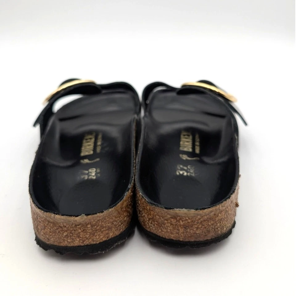 Sandalias Birkenstock Madrid Hebilla Grande Unisex Cuero Negro Talla USW6/M4 EU37 Foto 4 de 4