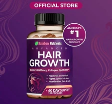 24-in-1 Advanced Hair Growth Vitamins, Biotin 10,000mcg, 60 Day Supply