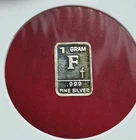 Letter "F" - 1 Gram .999 Fine Pure Silver Bullion Mini Square Bar Ingot Coin