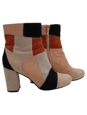 River Island Damen Stiefeletten Patchwork Blockabsatz Mehrfarbig Gr. 38 - Bild 1 von 3