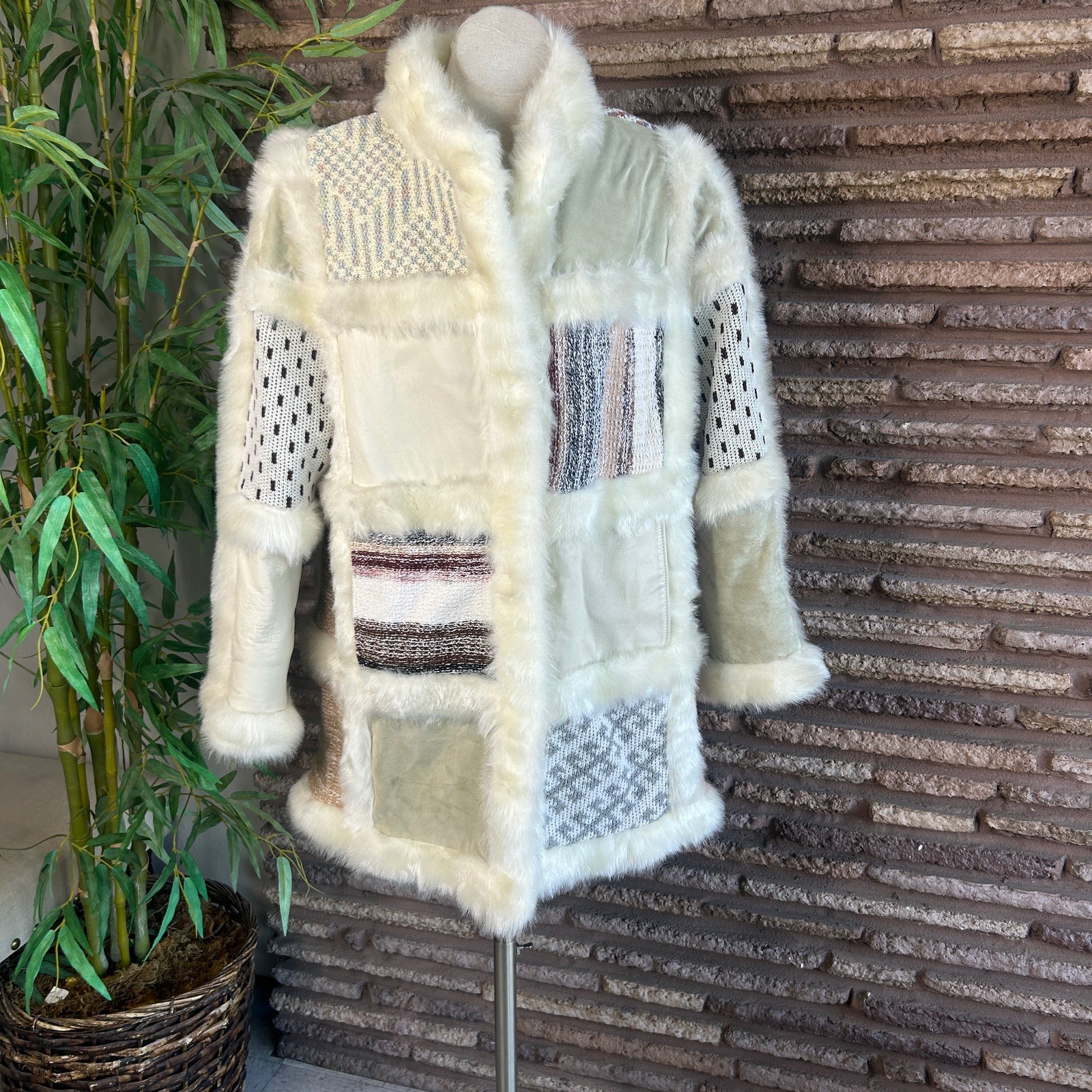 Tauros Creation Patchwork Jacket Leather Faux Fur… - image 11