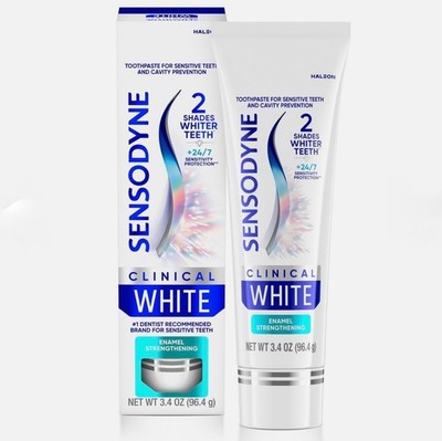 Sensodyne Clinical White Toothpaste with Enamel Strengthening, Fresh Mint  