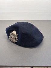 Vintage Doeskin Blue Felt 100 Wool Hat Beaded Accent Made in USA Bt68