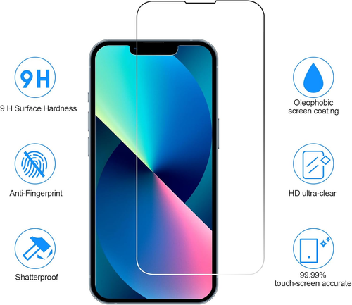 3 Pack Screen Protector for Iphone 13 with 3 Pack Camera Lens Tempered Glass Pro - Picture 2 of 7
