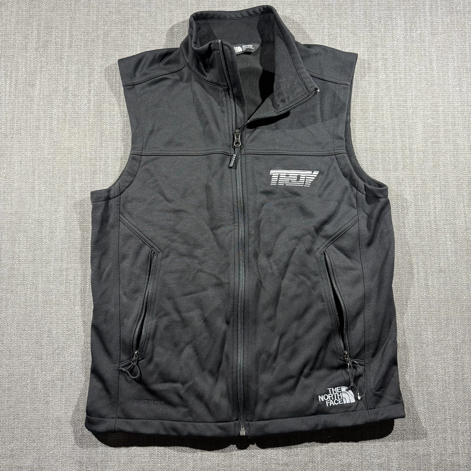 The North Face Vest Mens Small Black WindWall Softshell Full Zip Hiking Outdoor