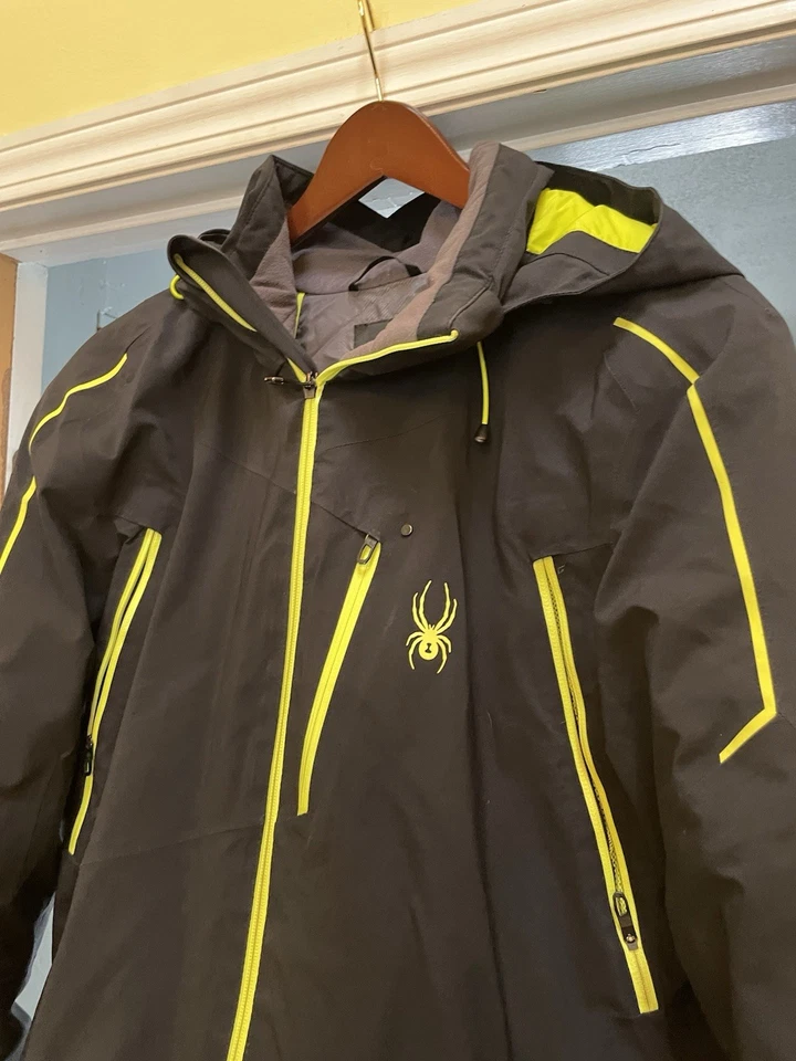 Spyder Leader Ski/Snowboard Jacket Men’s Xl Black/Neon Yellow/Lime - Image 2 of 4