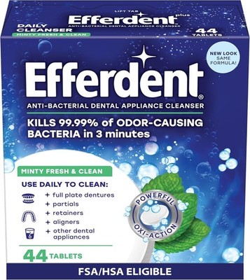 Efferdent Retainer Cleaning Tablets, Denture Cleanser Tablets for Dental Applian