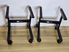 AVF Floor Speaker Stands On Casters (Wheels) Black 2pcs PAIR Min 10" W Speakers.