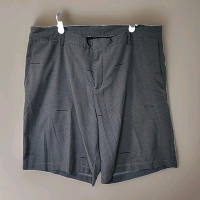 Nike Golf Shorts Mens Size 38 Gray Black Striped 10'' Inseam Preformance Dri-Fit 