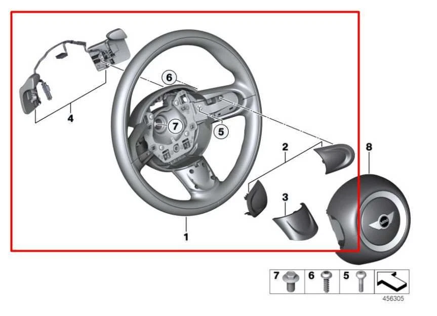 07-15 Mini Cooper 1.6L Volante Cuero con Botones de Control 32-30-6-794-625 Foto 2 de 4