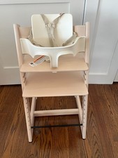Stokke Tripp Trapp  High Chair  with cushion  tray in Whitewash - Brand new
