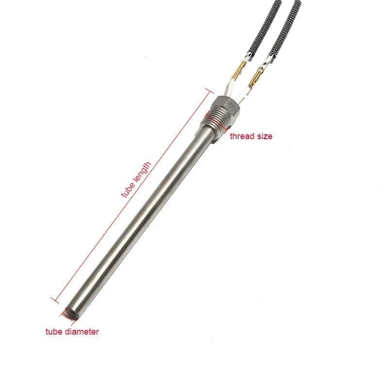 Нагреватель резьбового картриджа DN8/12,8 мм 12/24/36/48 В 60-250 Вт 8x50-200 мм горячее формование - Изображение 4 из 4