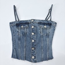 Reformation Coco Denim Bustier Top Size 2