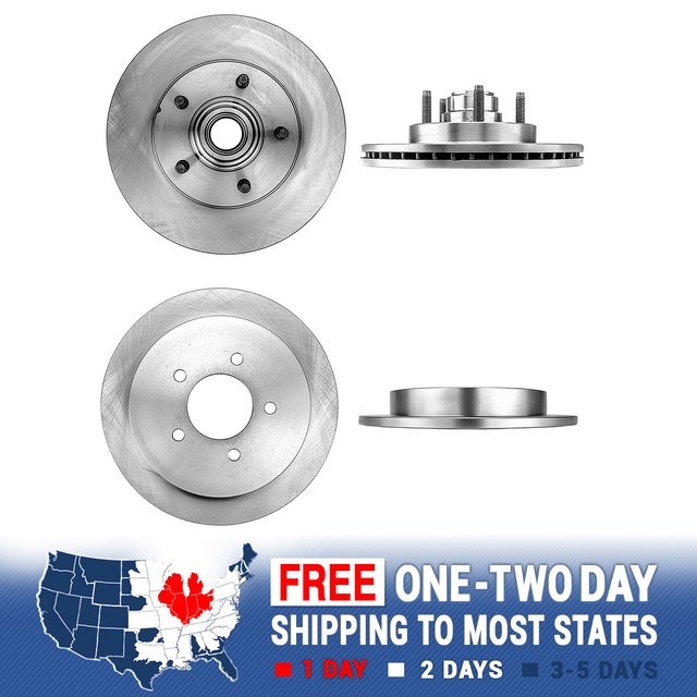 Front And Rear Brake Rotors For 2000 2001 2002 2003 2004 FORD F150 2WD