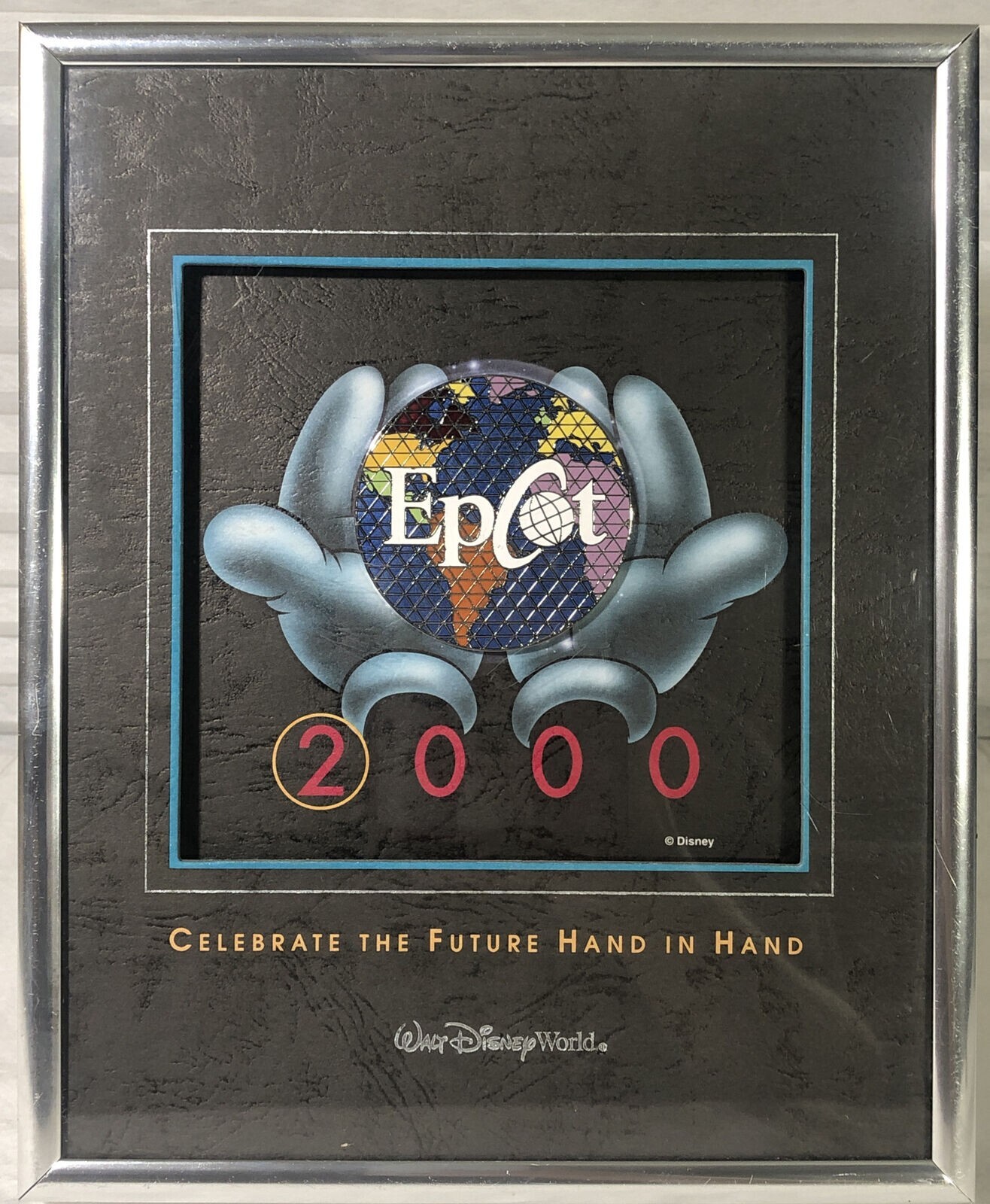 WDW Celebrate the Future Epcot 2000 Framed Pin Set No 5943 Limited Edition 8X10"