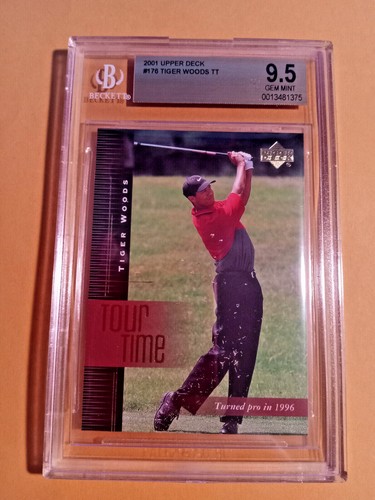 2001 Upper Deck Tour Time #176 Tiger Woods Rookie RC BGS 9,5 gemma nuovo di zecca - Foto 2 di 3