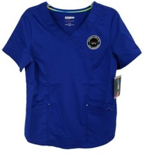Scrubstar Women's Premium Ultimate Mock Wrap Scrub Top Electric Blue XS New