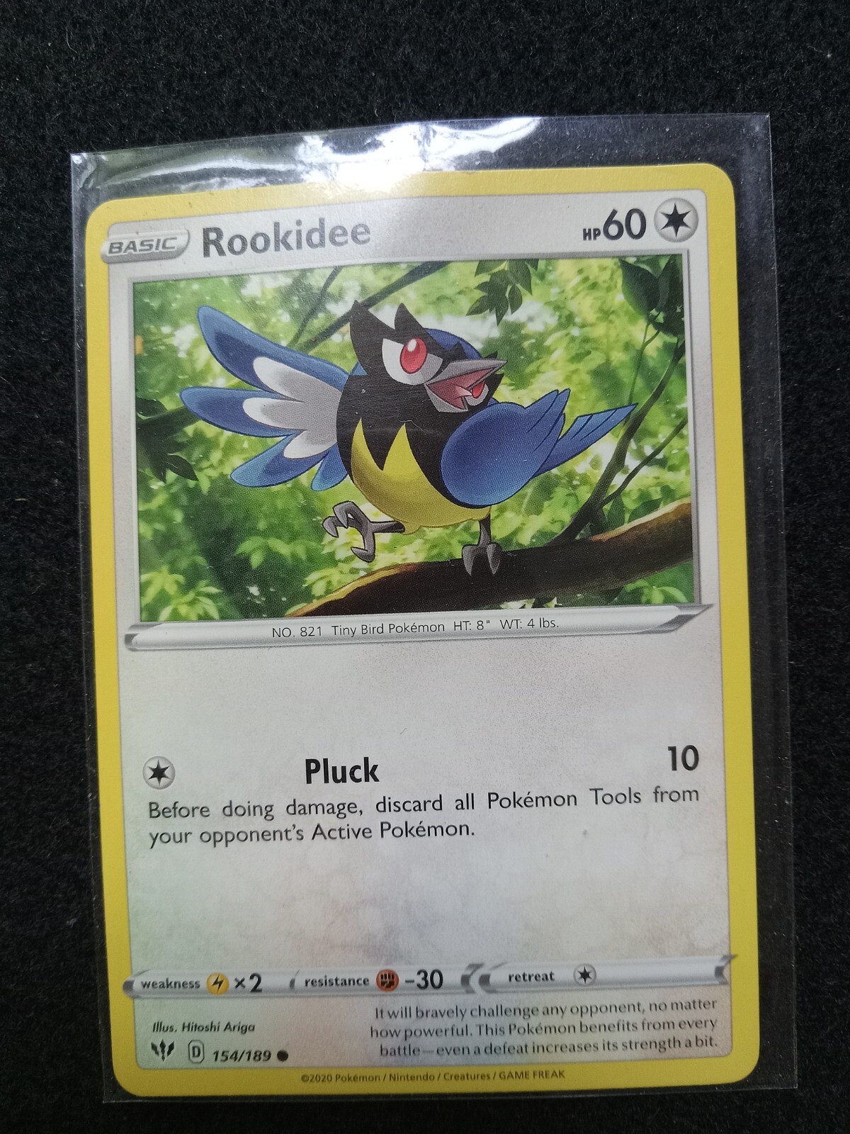 POKE'MON  2020 Trading Card   ROOKIDEE  154/189  Creased