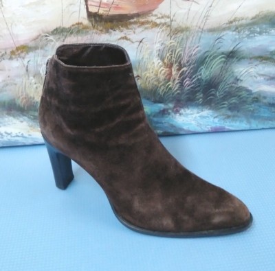 Nine West Roca Brown Leather Zip Ankle Boots Womens Size 6 N