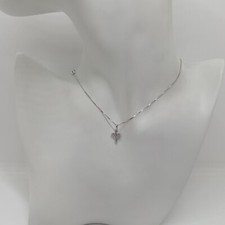 COLLANA DONNA CON CIONDOLO CROCE CON ZIRCONI IN ARGENTO 925 (0488)