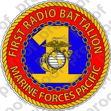 STICKER USMC UNIT  1ST RADIO BATTALION ooo USMC Lisc 19172