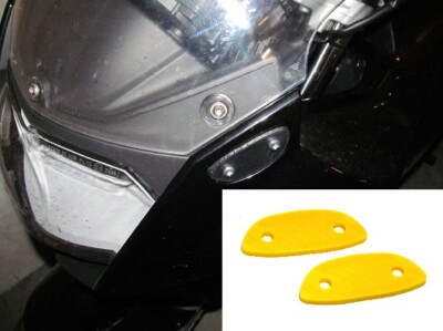 Gelbe Spiegel Block Off Grundplatten Billet Loch Abdeckungen für BMW F800ST F...