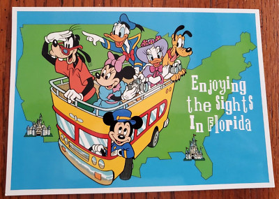 NEW~Enjoying the Sights in Florida Mickey Walt Disney World Vintage Postcard WDW