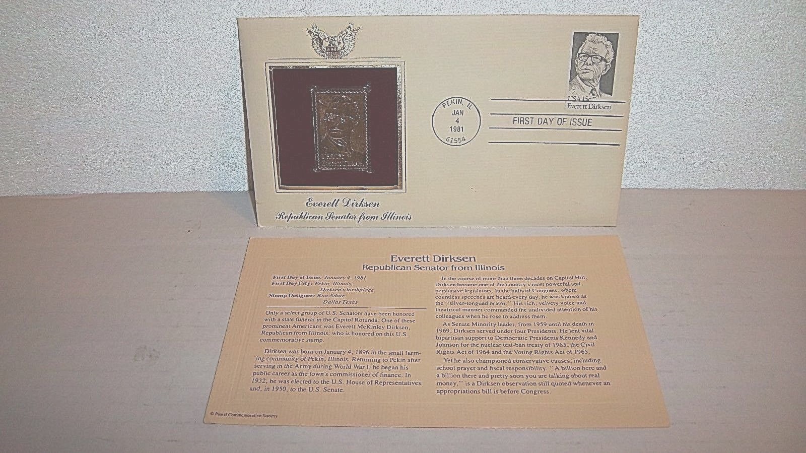 Everett Dirksen Commemorative First Day of Issue Stamp (1981) eBay