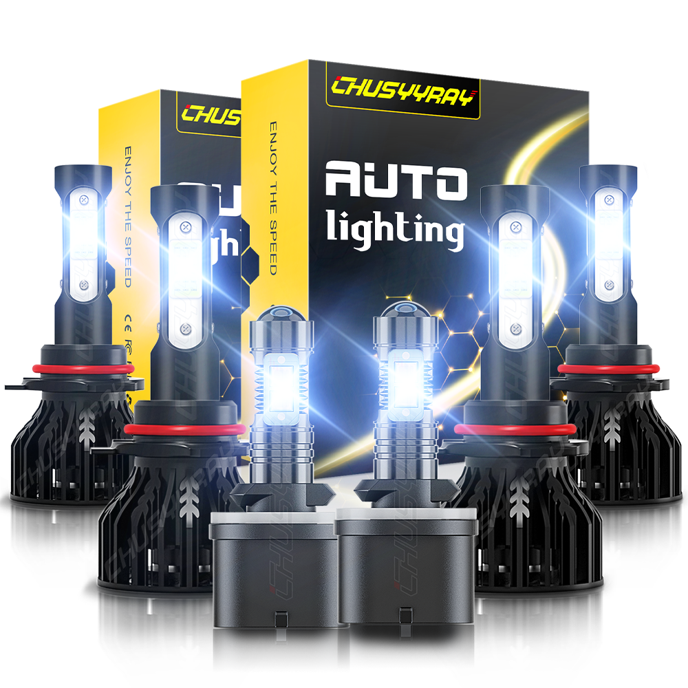 For GMC Yukon XL 2000-2006 6X 6000K LED Headlight Hi/Lo Beam Fog Light Bulbs
