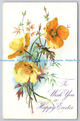 R772062 To Wish You a Happy Easter gelbe Blumen Stecken Blumen Ostergrüße S