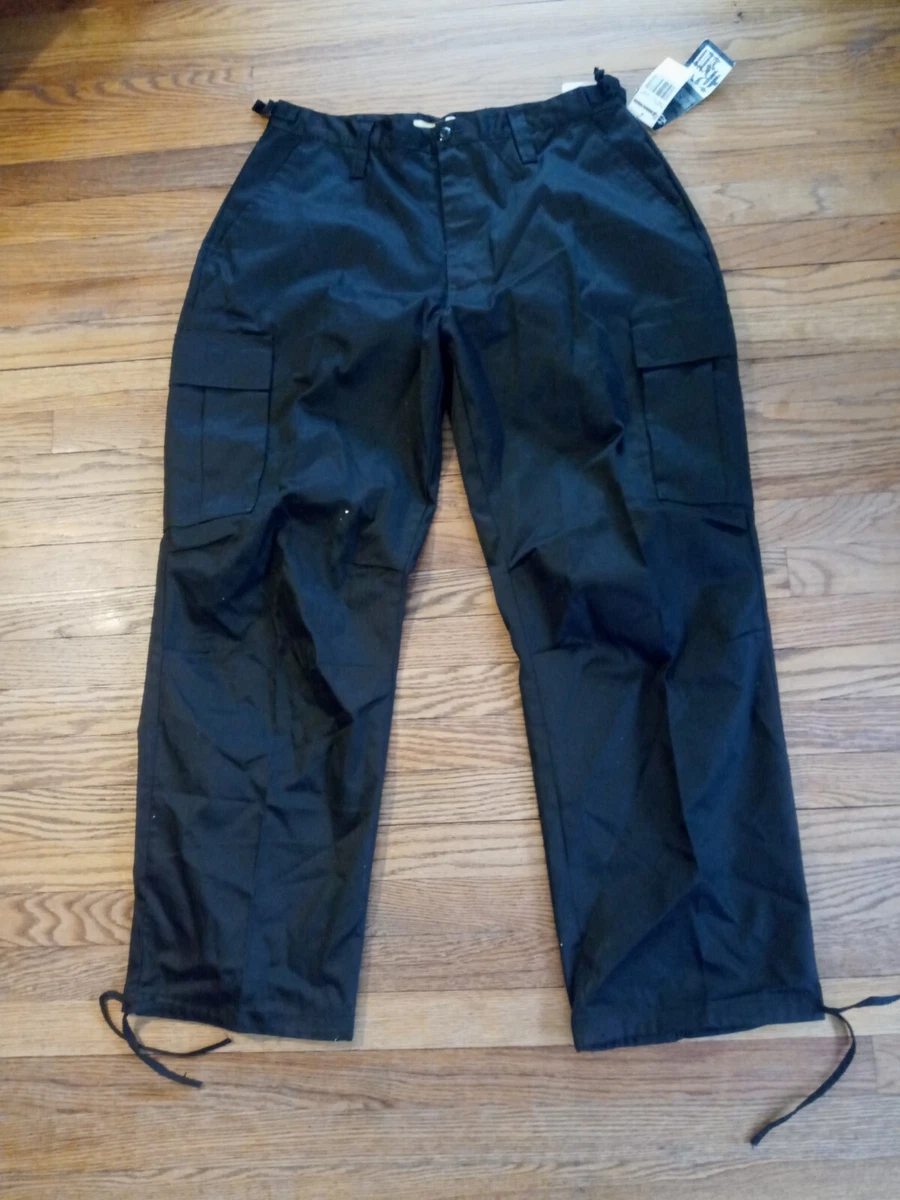 NWT Regal Wear Cargo Pant Slacks 38 Wasit Black 6 Pocket 100 Cotton 32 Inseam