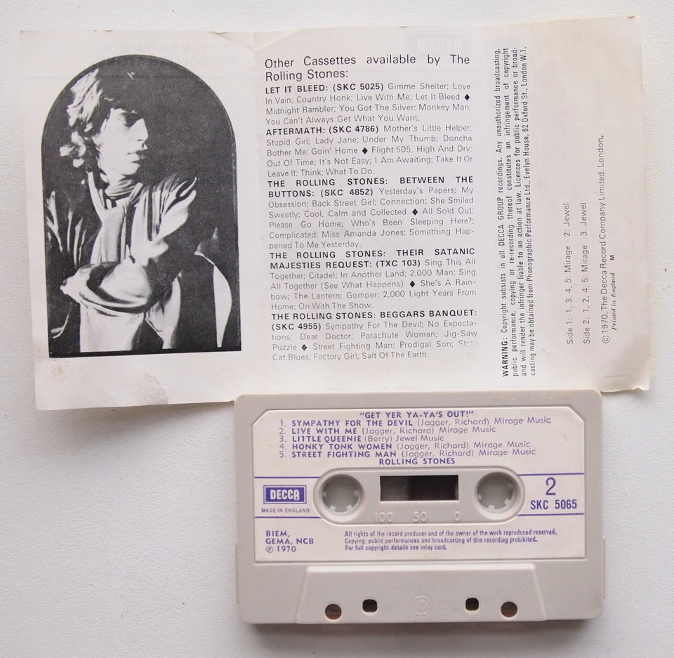 ROLLING STONES - GET YER YA-YA'S OUT! (DECCA SKC5065 ) 1970 UK CASSETTE *READ* - Image 3 of 4