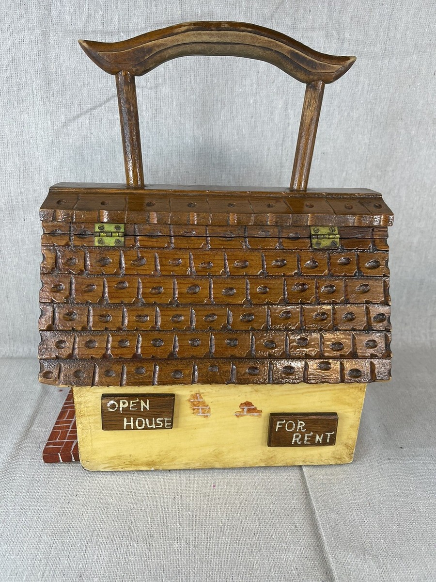 VTG Maurice Batson Wooden Box Purse Real Estate Open House Water