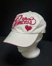 Girls Youth Disney World Princess White  Embroidered Pink w/Rhinestones Cap Hat