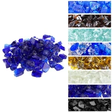 Recycled Fire Glass for Natural or Propane Fire Pit Fireplace Gas Log Sets 10...