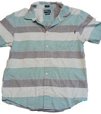 O'Neill Camp Shirt Mens Small Multicolor Striped Short Sleeve Button Up Surfer