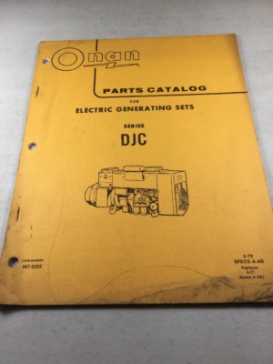 Onan DJC Electric Generating Sets Parts Catalog