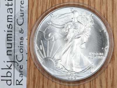 1992 Silver American Eagle $1 - BU - Brilliant Uncirculated - In