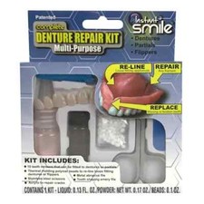 Complete Denture Repair Kit Multi-Purpose with Teeth RE-LINE - REPAIR -  REPLACE