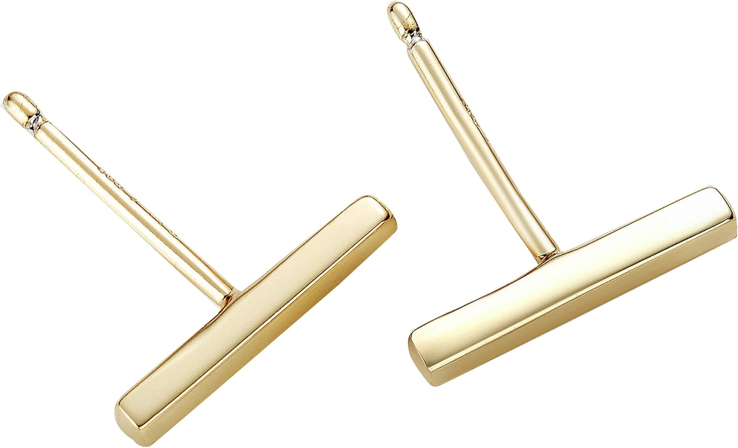 Sterling Silver Bar Stud Earrings with Dangling Chain for Women-image