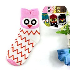 Animal Owl Socks Cute Funny 5 Pairs Cotton Ladies Socks for Winter Womens