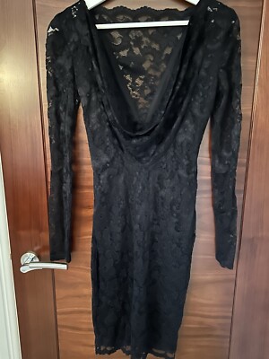 lipsy cowl back bodycon dress Black Lace Size 8 with - NWT Brown Ernst Licht German SECRET SALES 3 and pair with strappy Colour:Rose Bloom