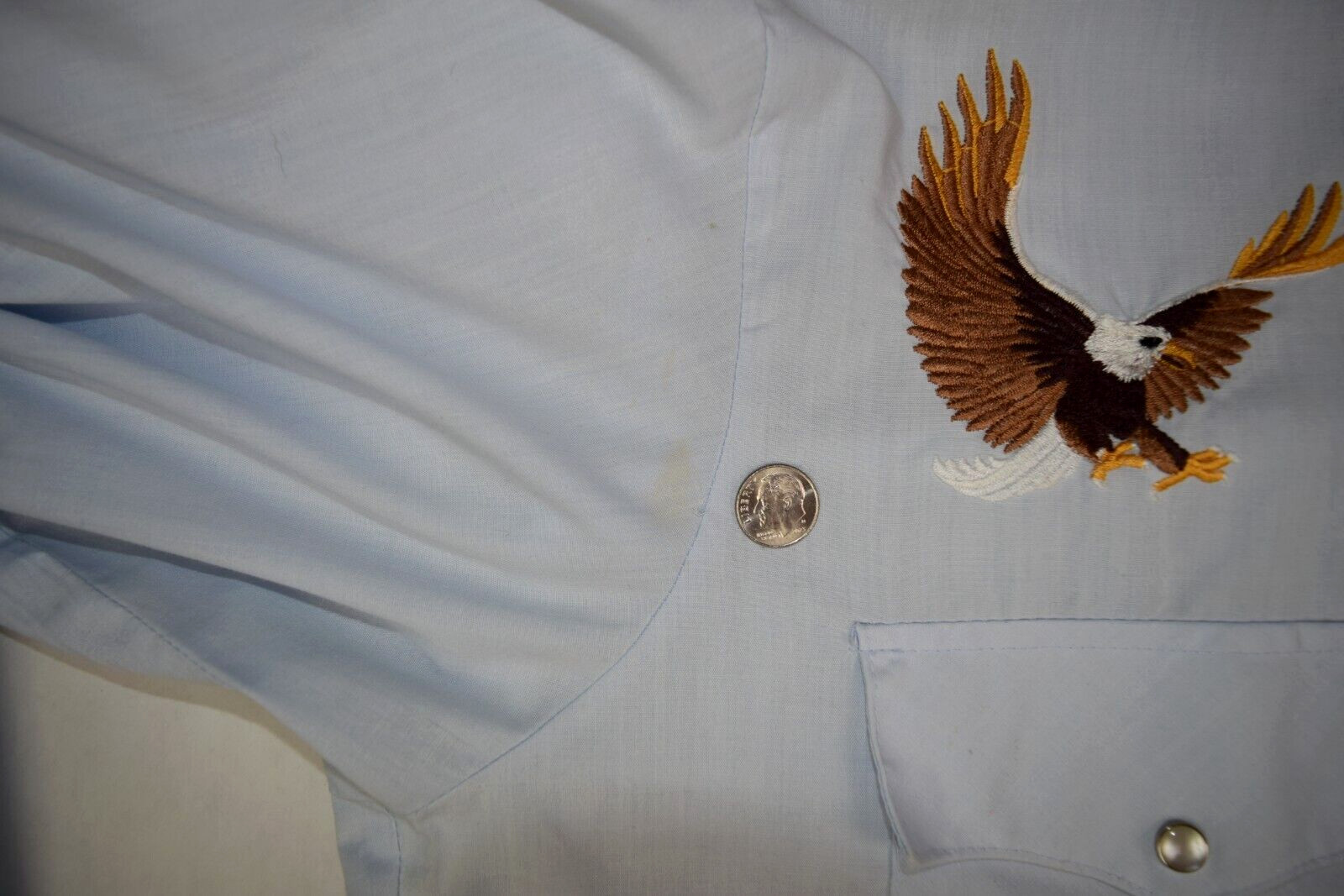 Western Shirt VTG Silver Spur Tucson Embroidered Eagl… Gem