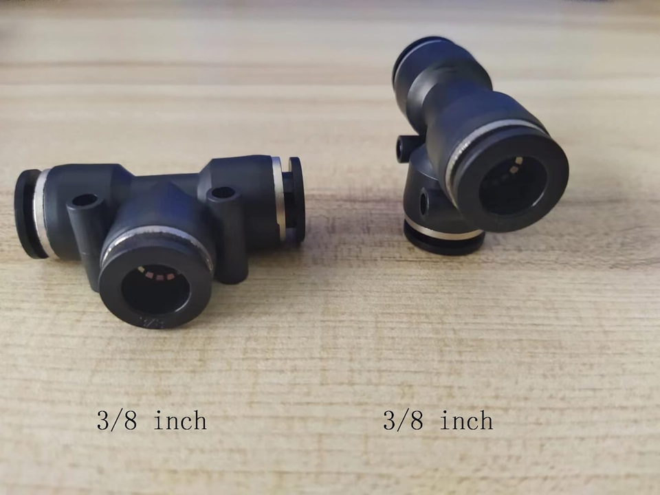 3/8 inch Air Hose T Connector Plastic Pneumatic Quick Push to Connect