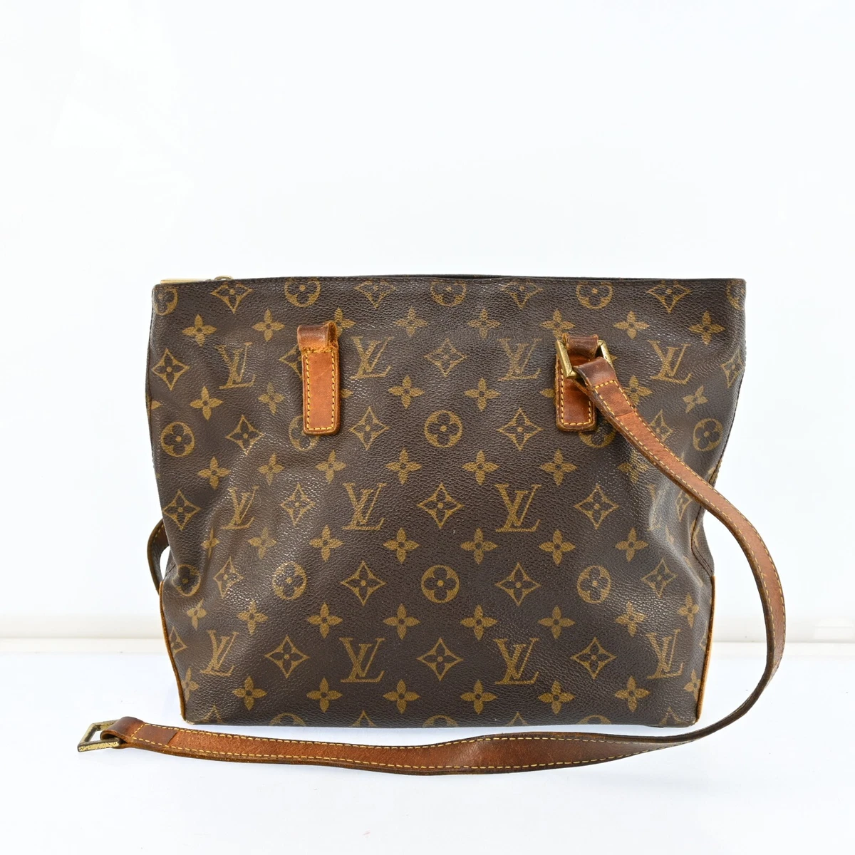 Authentic Louis Vuitton Cabas Piano Brown Monogram Leather