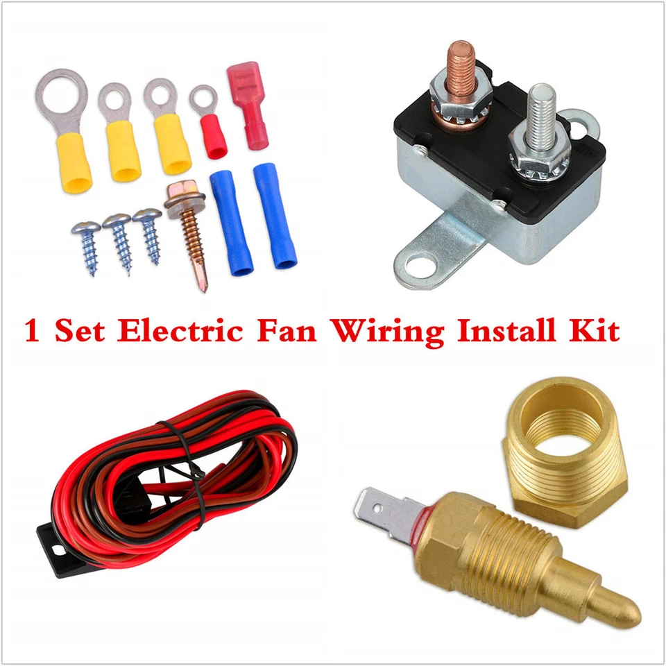 Kit de arnés de cables de ventilador eléctrico termostato completo relé de 60 amperios juego de cableado de 185° Foto 2 de 4