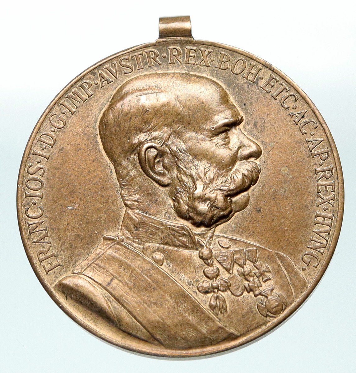 1898 AUSTRIA King FRANZ JOSEPH I w Awards Memorial Genuine Antique
