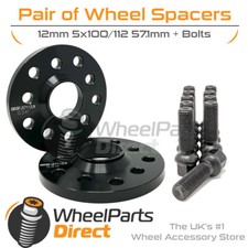 Wheel Spacers (2) & Bolts 12mm for VW Scirocco [Mk4] 08-17 On Original Wheels