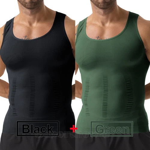 Herren Body Shaper Schlankmacher Shirt Kompression Weste Slim Shapewear Tank Top Girgle - Bild 37 von 46