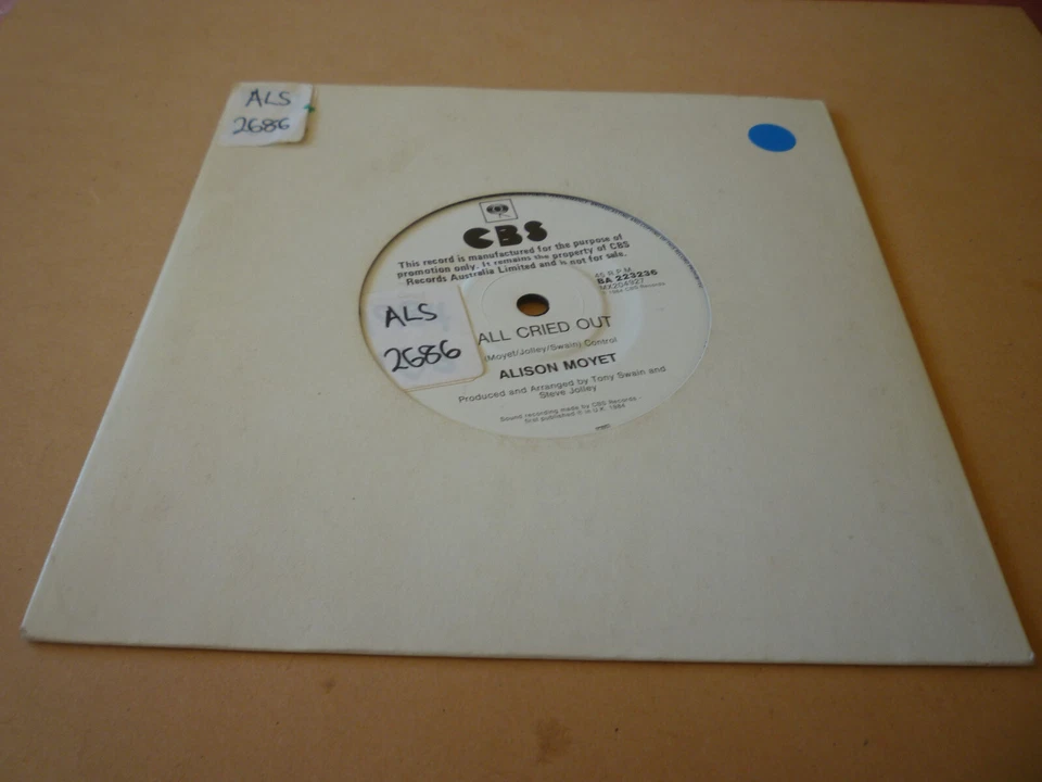 ALISON MOYET---ALL CRIED OUT 45 PROMO - image 1 of 1